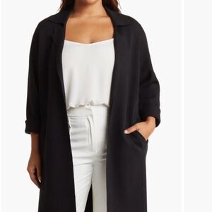 BY DESIGN Black Whitney Duster Coat NWT